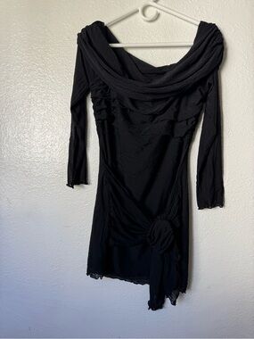Beginning Boutique Black Off-The-Shoulder Long Sleeve Dress